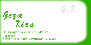 geza kirs business card